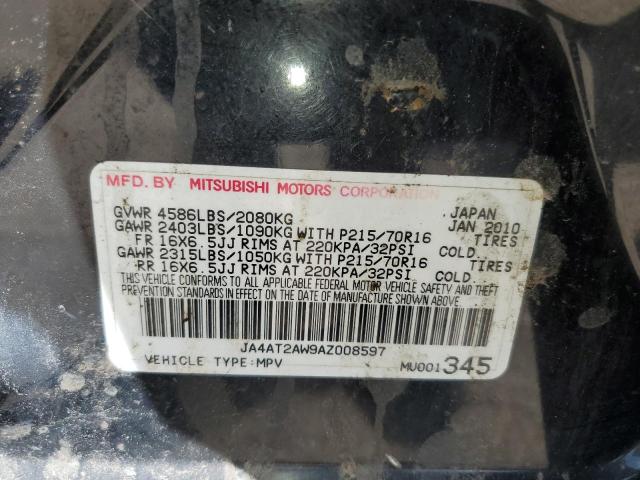 JA4AT2AW9AZ008597 - 2010 MITSUBISHI OUTLANDER ES BLACK photo 13