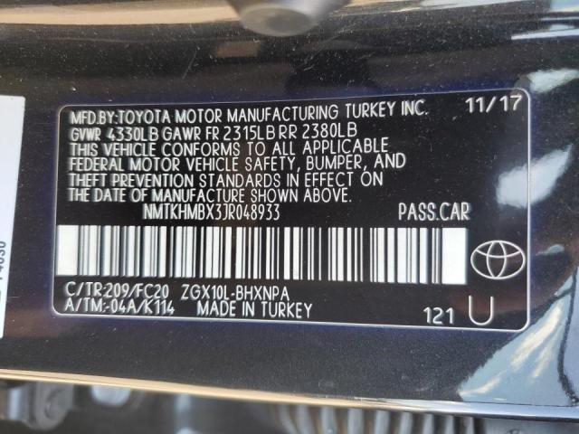 NMTKHMBX3JR048933 - 2018 TOYOTA C-HR XLE 黑色 照片 12