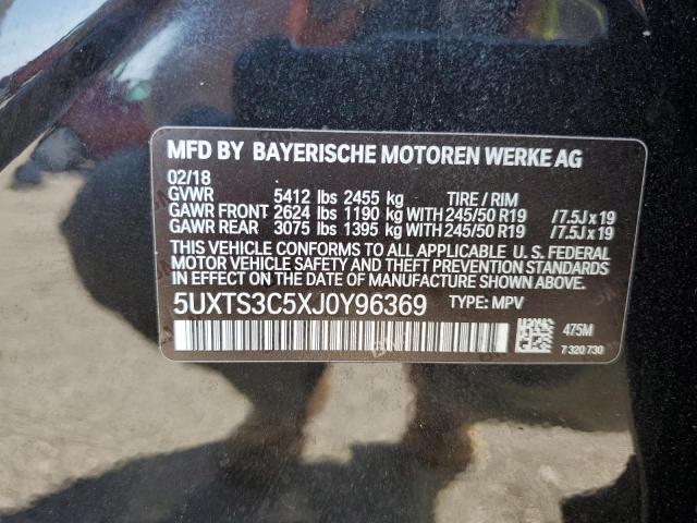 5UXTS3C5XJ0Y96369 - 2018 BMW X3 XDRIVEM40I BLACK photo 14