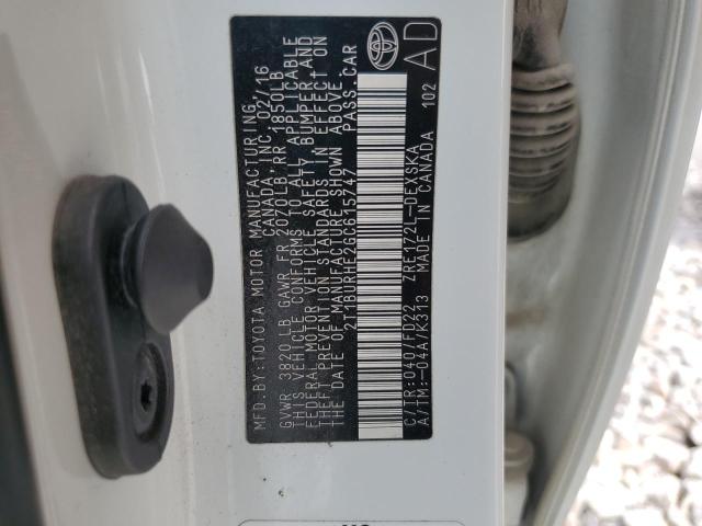 2T1BURHE2GC615747 - 2016 TOYOTA COROLLA L Ақ фото 12