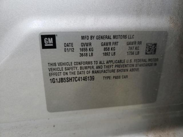1G1JB5SH7C4146139 - 2012 CHEVROLET SONIC LS 银色 照片 12