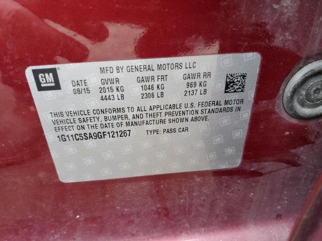 1G11C5SA9GF121267 - 2016 CHEVROLET MALIBU LIM LT Бордовый фото 12