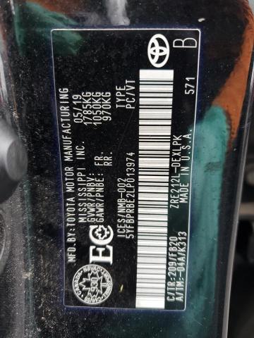 5YFBPRBE2LP013974 - 2020 TOYOTA COROLLA LE Schwarz Foto 13