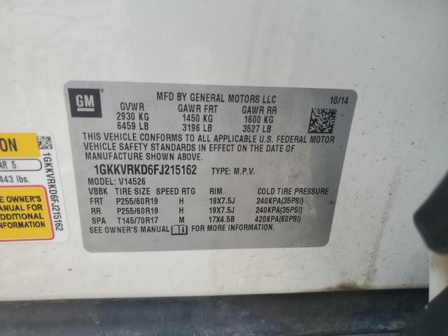 1GKKVRKD6FJ215162 - 2015 GMC ACADIA SLT-1 白色 照片 13