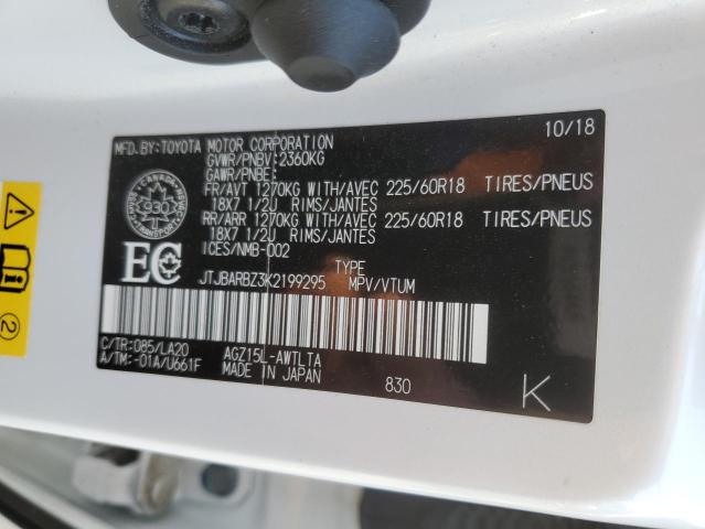 JTJBARBZ3K2199295 - 2019 LEXUS NX 300 BASE WHITE photo 13