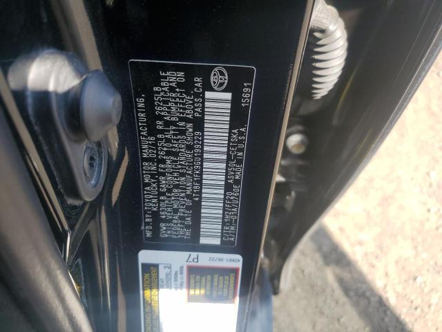 4T1BF1FK9GU199229 - 2016 TOYOTA CAMRY LE Siyah fotoğraf 12