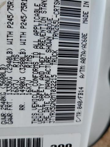 3TYRX5GN2MT032215 - 2021 TOYOTA TACOMA ACCESS CAB Ақ фото 12