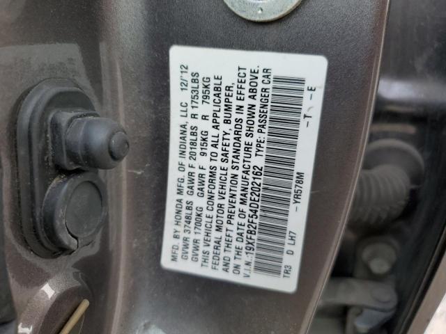 19XFB2F54DE202162 - 2013 HONDA CIVIC LX GRAY photo 12