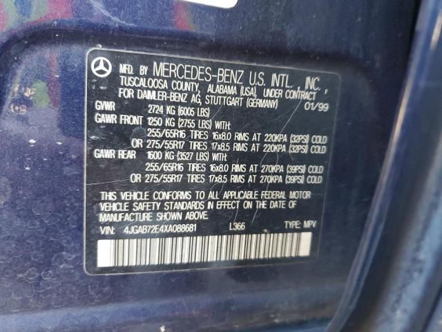 4JGAB72E4XA088681 - 1999 MERCEDES-BENZ ML 430 蓝色 照片 13