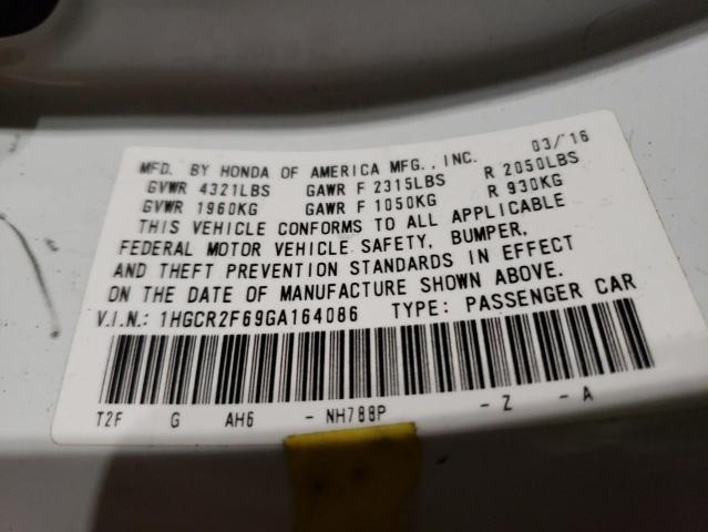 1HGCR2F69GA164086 - 2016 HONDA ACCORD SPORT WHITE photo 24