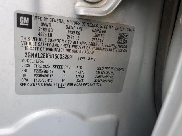 3GNAL2EK6DS633299 - 2013 CHEVROLET CAPTIVA LS 银色 照片 13