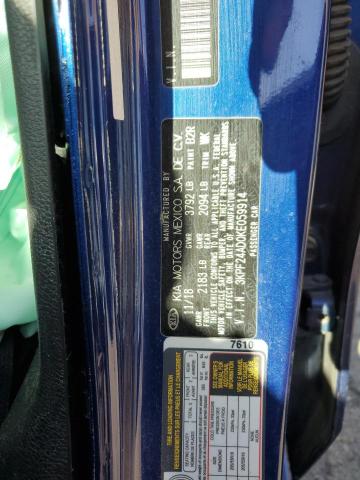 3KPF24AD0KE059914 - 2019 KIA FORTE FE 蓝色 照片 12