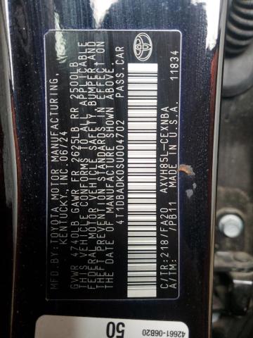 4T1DBADK0SU004702 - 2025 TOYOTA CAMRY XSE BLACK photo 13