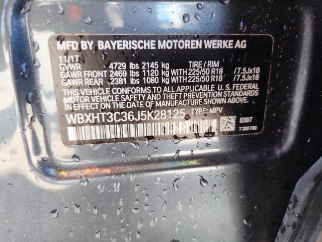 WBXHT3C36J5K28125 - 2018 BMW X1 XDRIVE28I GRAY photo 13