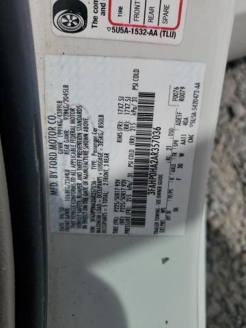 3FAHP0HA2AR357036 - 2010 FORD FUSION SE WHITE photo 13