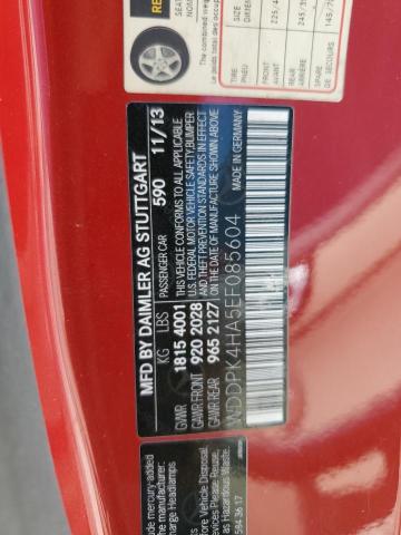 WDDPK4HA5EF085604 - 2014 MERCEDES-BENZ SLK 250 RED photo 12