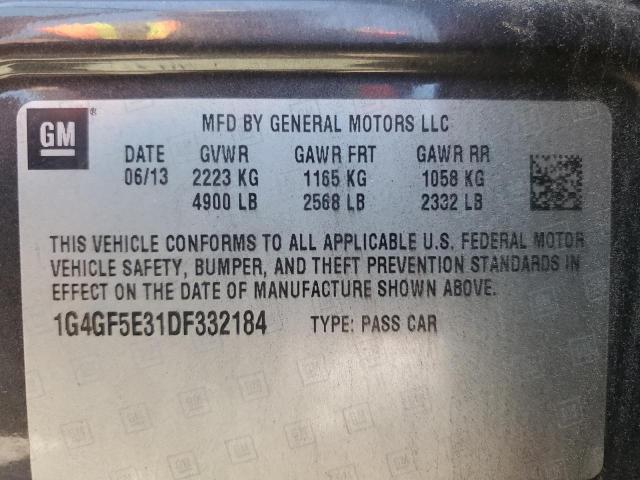 1G4GF5E31DF332184 - 2013 BUICK LACROSSE PREMIUM Графитовый фото 13