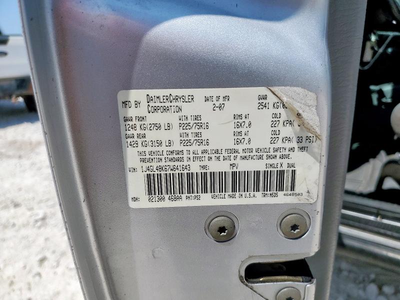 1J4GL48K67W641643 - 2007 JEEP LIBERTY SPORT 银色 照片 13