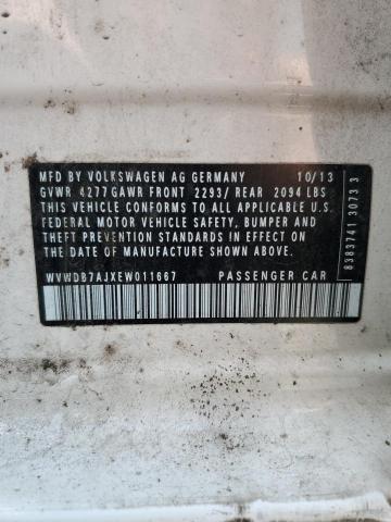 WVWDB7AJXEW011667 - 2014 VOLKSWAGEN GOLF WHITE photo 12