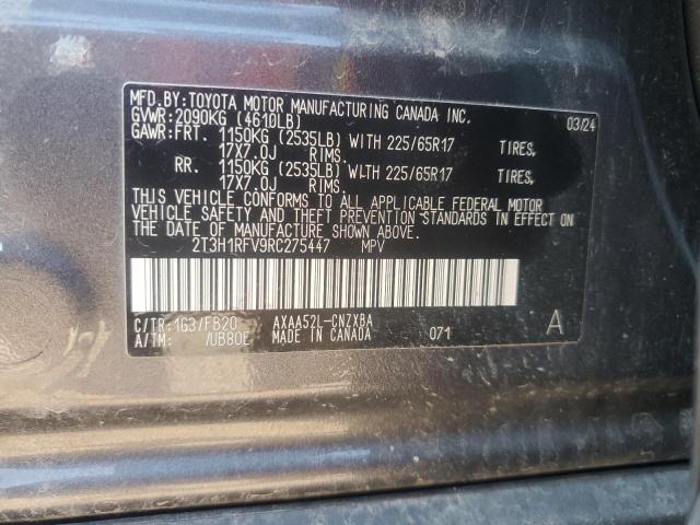 2T3H1RFV9RC275447 - 2024 TOYOTA RAV4 LE GRAY photo 13