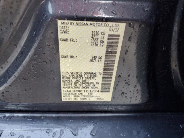 1N4AL3AP9DC103274 - 2013 NISSAN ALTIMA 2.5 ნაცრისფერი ფოტო 12