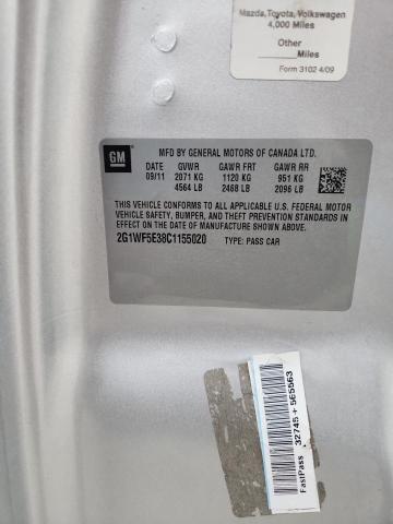 2G1WF5E38C1155020 - 2012 CHEVROLET IMPALA LS WHITE photo 12