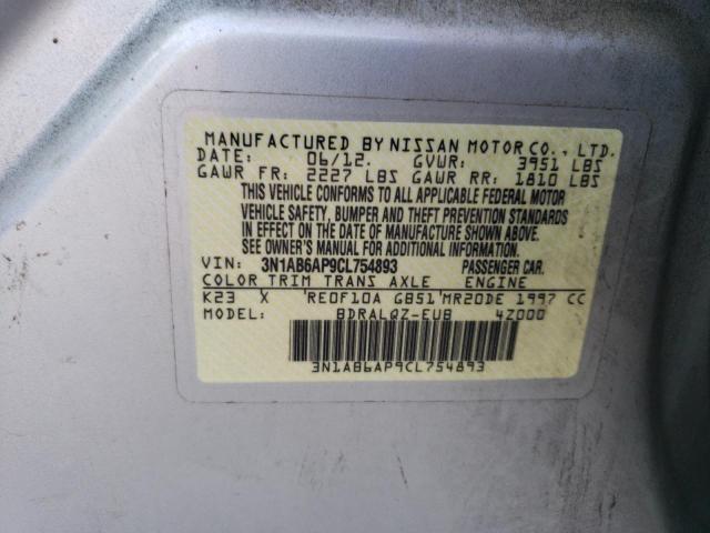 3N1AB6AP9CL754893 - 2012 NISSAN SENTRA 2.0 SILVER photo 12