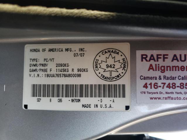 19UUA76578A800098 - 2008 ACURA TL TYPE S SILVER photo 13