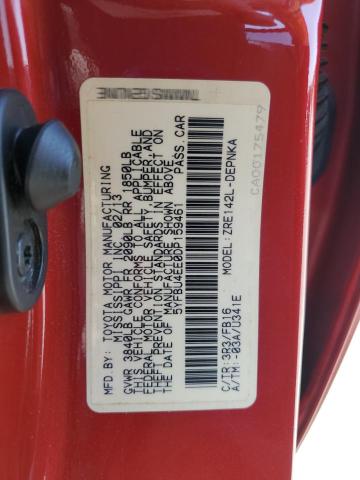 5YFBU4EE0DP159461 - 2013 TOYOTA COROLLA BASE Rouge photo 13