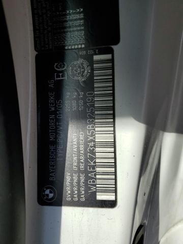 WBAEK734X5B325190 - 2005 BMW 645 CI AUTOMATIC WHITE photo 12