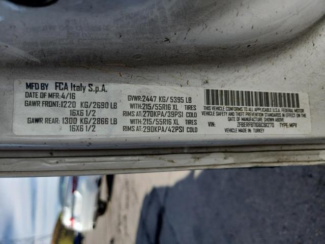 ZFBERFBT1G6C61270 - 2016 RAM PROMASTER SLT Белый фото 14