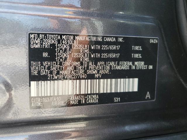 2T3W1RFV0RC277840 - 2024 TOYOTA RAV4 XLE GRAY photo 14