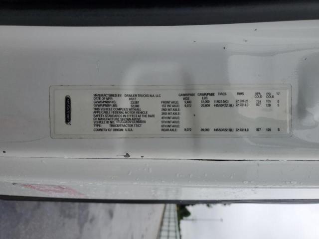 1FUGGEDV1JLHB4076 - 2018 FREIGHTLINER CASCADIA 1 Biały zdjęcie 10