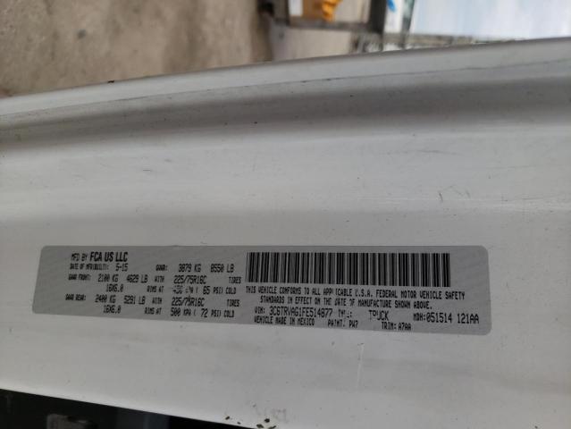 3C6TRVAG1FE514877 - 2015 RAM PROMASTER 1500 STANDARD WHITE photo 13