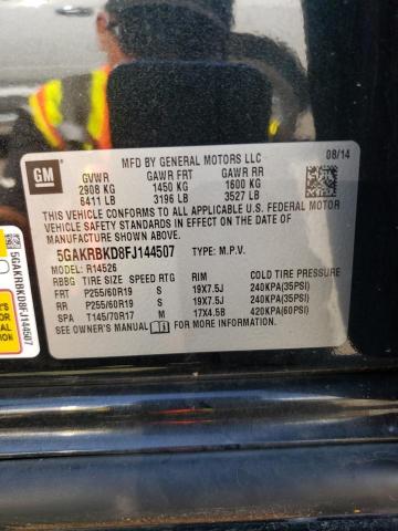 5GAKRBKD8FJ144507 - 2015 BUICK ENCLAVE BLACK photo 13