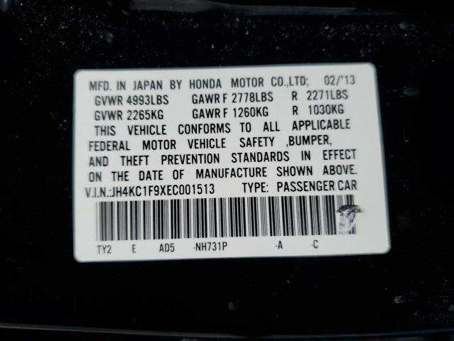 JH4KC1F9XEC001513 - 2014 ACURA RLX ADVANCE BLACK photo 12