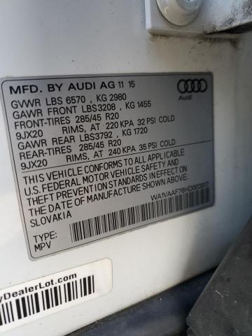 WA1VAAF76HD003917 - 2017 AUDI Q7 PRESTIGE WHITE photo 13