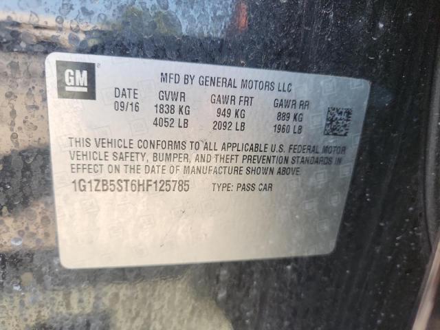 1G1ZB5ST6HF125785 - 2017 CHEVROLET MALIBU LS BLACK photo 12