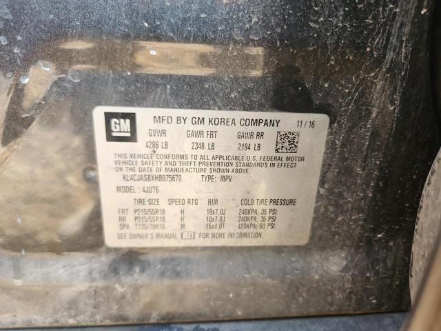 KL4CJASBXHB075670 - 2017 BUICK ENCORE PREFERRED Графитовый фото 13