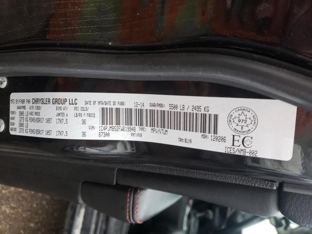 1C4PJMBS2FW619948 - 2015 JEEP CHEROKEE TRAILHAWK BLACK photo 14