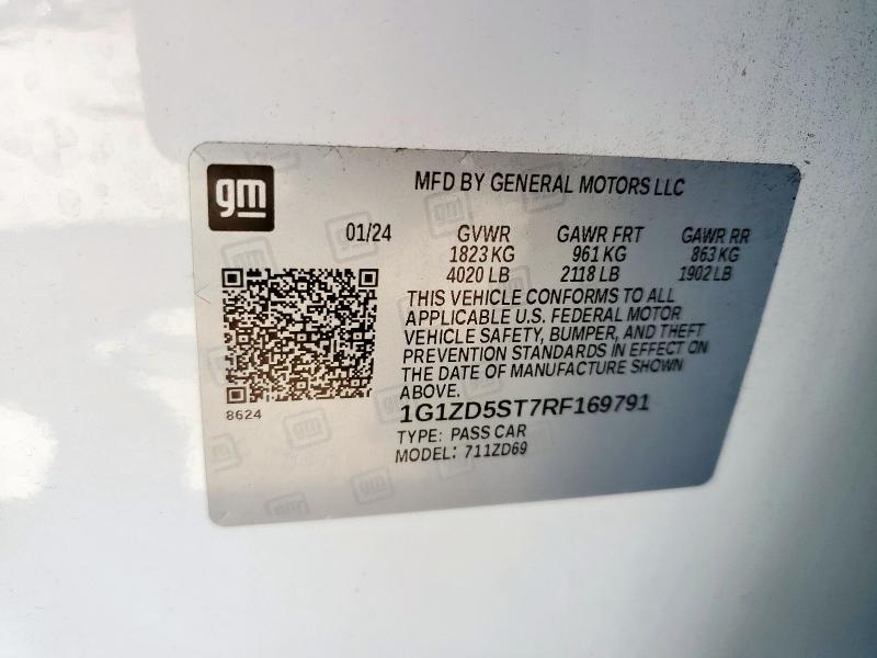 1G1ZD5ST7RF169791 - 2024 CHEVROLET MALIBU LT Ağ foto 13