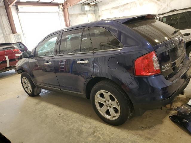 2FMDK4JC4BBA02620 - 2011 FORD EDGE SEL BLUE photo 2