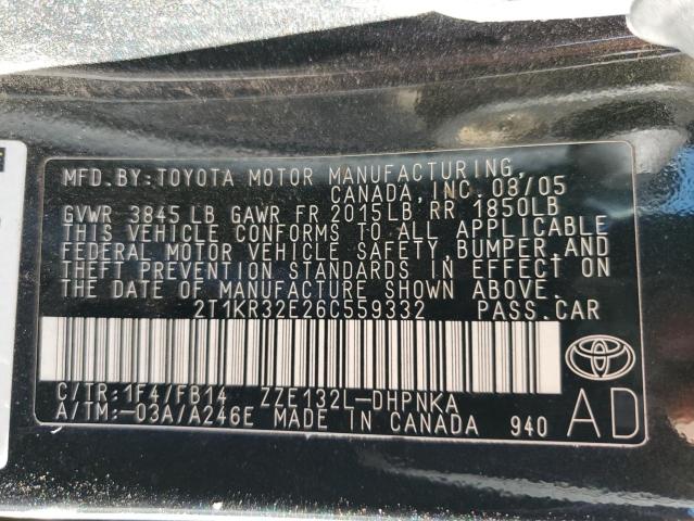 2T1KR32E26C559332 - 2006 TOYOTA MATRIX XR Grau Foto 12