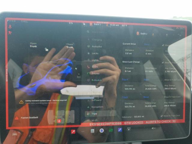 5YJYGDEE3MF153568 - 2021 TESLA MODEL Y Niebieski zdjęcie 9