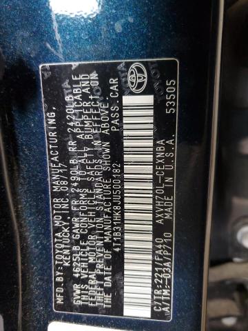 4T1B31HK8JU500182 - 2018 TOYOTA CAMRY LE BLUE photo 12