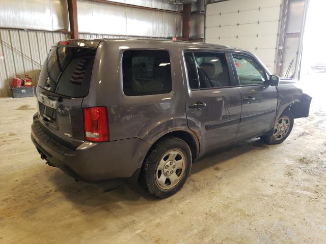 5FNYF4H21EB032902 - 2014 HONDA PILOT LX GRAY photo 3