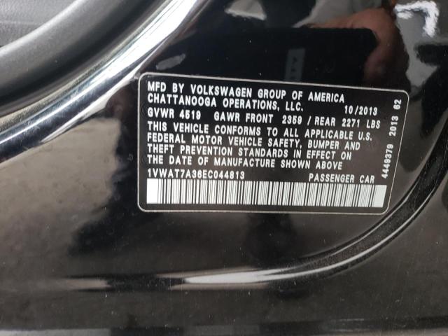 1VWAT7A36EC044813 - 2014 VOLKSWAGEN PASSAT S BLACK photo 12