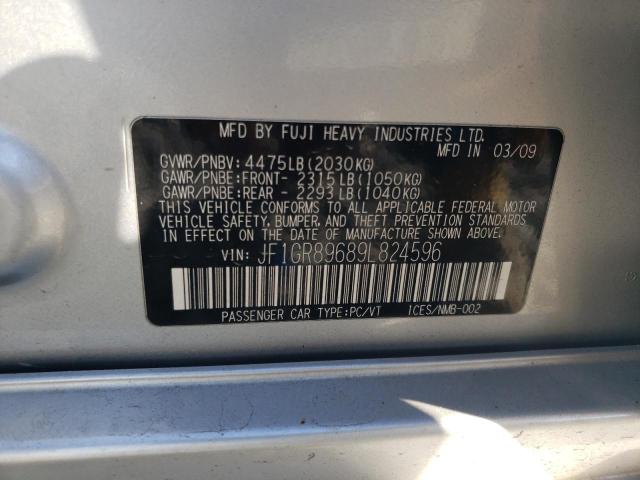 JF1GR89689L824596 - 2009 SUBARU IMPREZA WRX STI SILVER photo 12