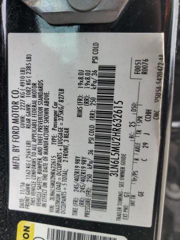 3LN6L5MU2HR632615 - 2017 LINCOLN MKZ HYBRID RESERVE BLACK photo 13