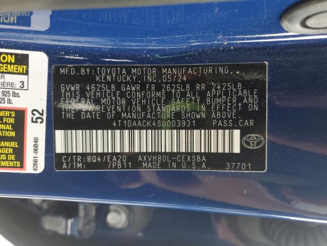 4T1DAACK4SU003931 - 2025 TOYOTA CAMRY XSE BLUE photo 13